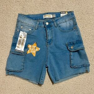 Cargo Blue Jean/Denim Shorts. RUNS SMALL!